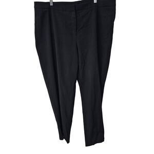 Susan Graver Trouser Pants Womens Plus 20W Black High Waisted Cropped Stretch
